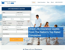 Tablet Screenshot of directlifeinsurancequotes.com